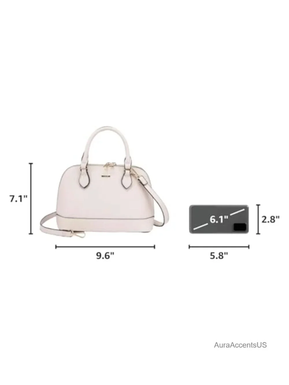 Faux Leather Vintage Satchel Crossbody Bag with Double Zip Top Handle